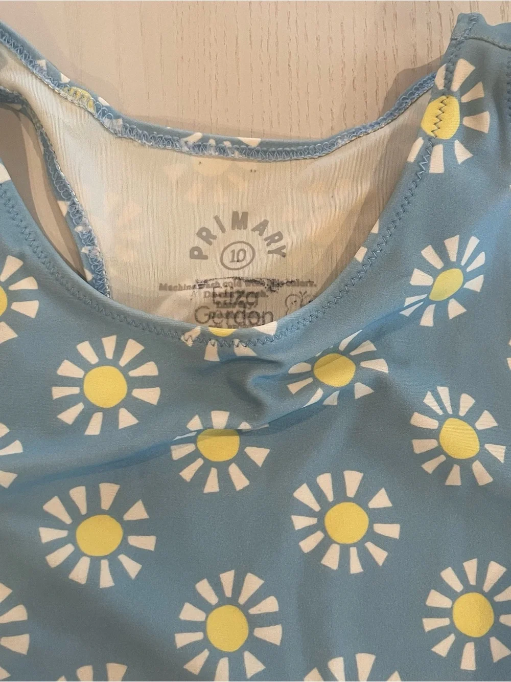 Primary Kids Swim Tank Bikini Bottom Swim Set (Daisy Floral Sun) - Size 10